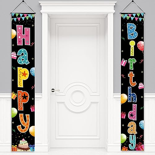 Image of Birthday Decorations Banner, Happy Birthday Door Sign for Men Women Boys Girls Ideal Birthday Decorations Party Supplies Outdoor Indoor 72 x 12 Inch