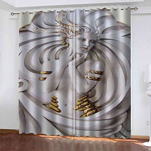 Lot de 2 rideaux occultants polyester thermique isolant 200x160 cm - 2