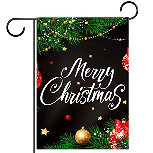 Drapeau de jardin de Noël double face décoration extérieure cour