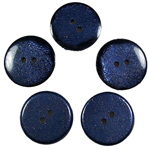 Dark Glitter Buttons 20mm Pack of 5 (Blue)
