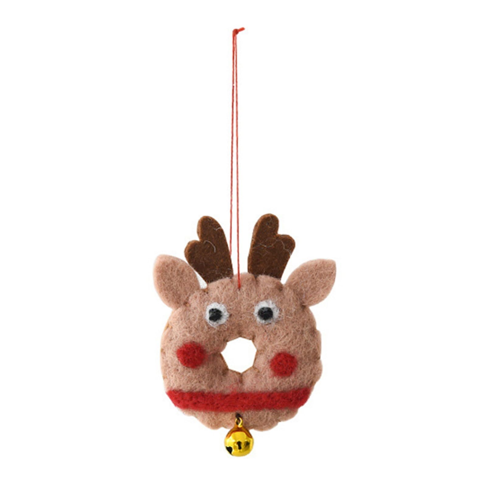 RetroNest Handmade Wool Felt Christmas Ornaments, 3pc Cute Santa Snowman
