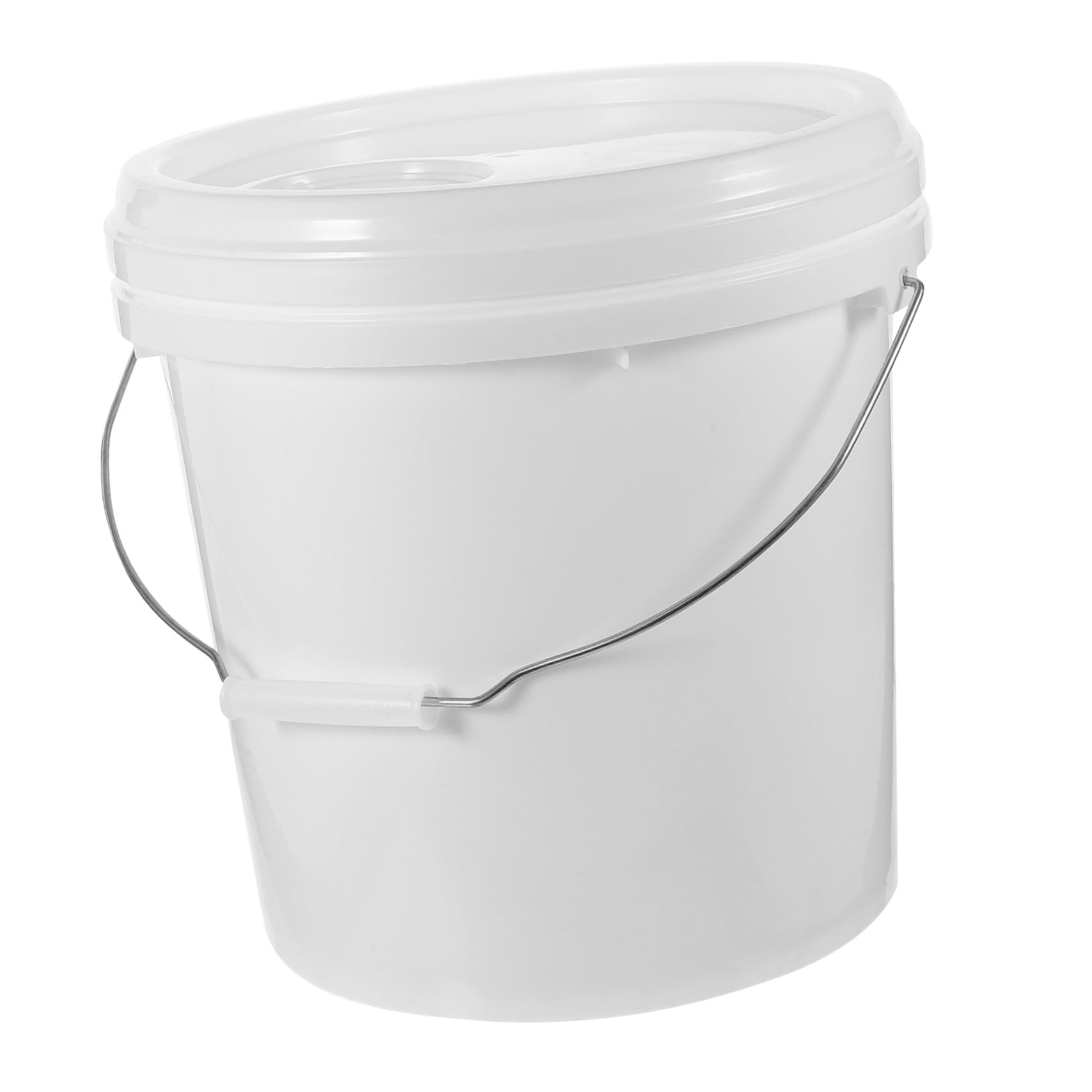 Toddmomy Cubo de Hdpe Resistente Prueba de Fugas de 10 litros con Tapa Hermética Blanco de Pintura Balde Adecuado para Almacenamiento y Transporte