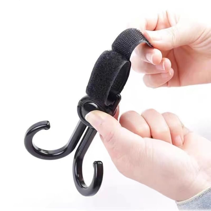 AiAigpt Versatile Double Hook for Electric Bikes and Bicycles, Strong Load-Bearing Hook with 360° Rotation, Lightweight and Durable Hanging Hook for Bags, Groceries, Baby Strollers, and More