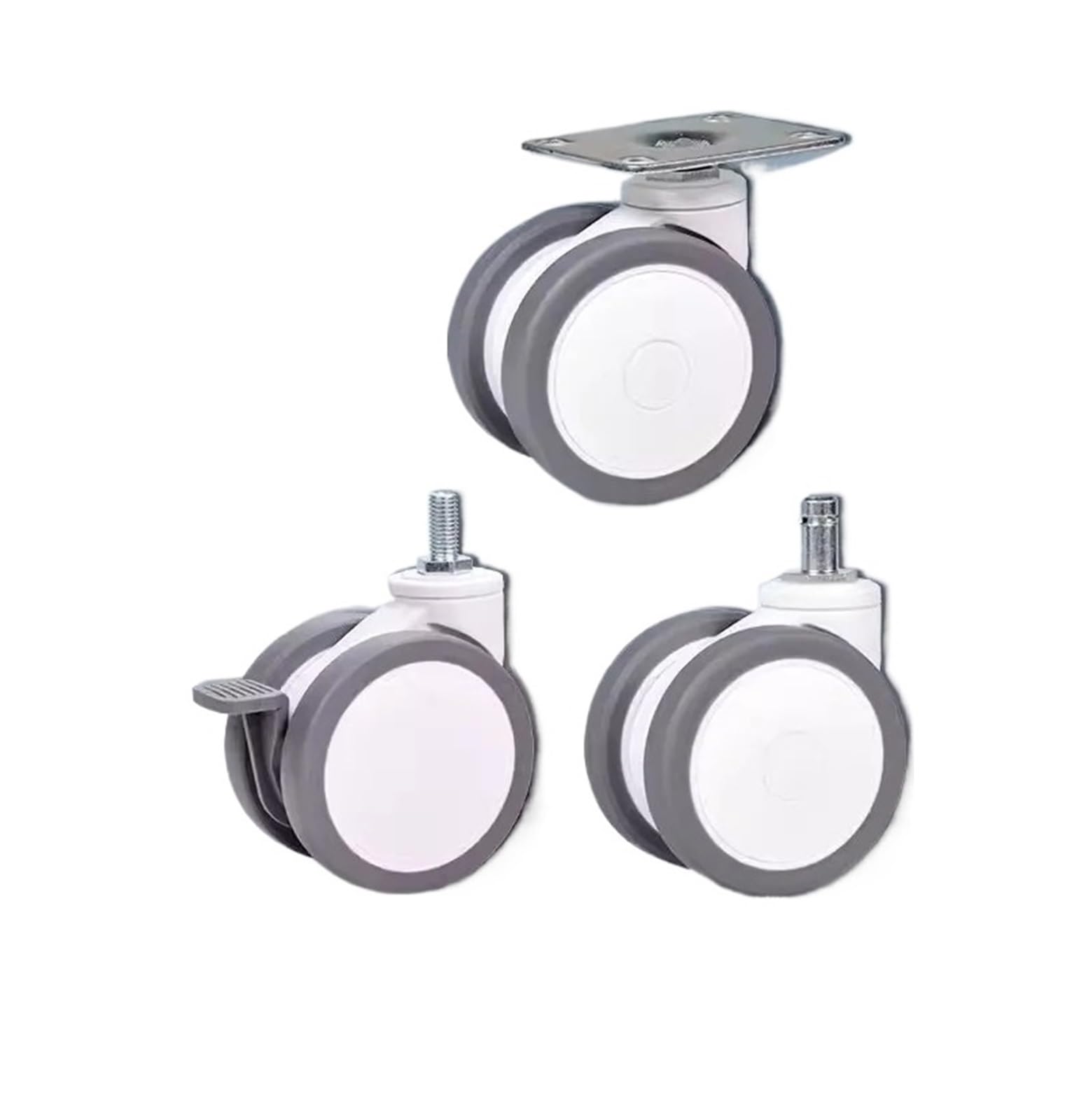 5PCS casters 4 inches Silent casters Universal Wheel Screws with Brake Wheel(Slab-Universal)