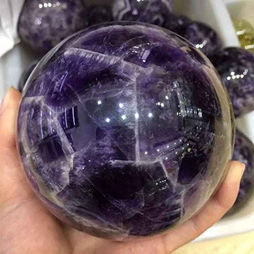 WARTHY Crystal Decoration 100mm Natural Dream Amethyst Crystal Sphere Ball Orb Gem Stonefor Home Decor Home Decoration Natural Stones Household