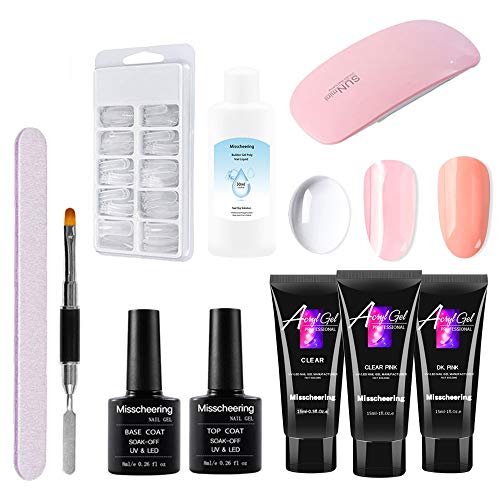 3 Farben gel Builder Set Gel Nagelgel Set mit uv lampe, Slip L?sung, Dual-ended Nagelb??¨¬1rste, Nagelfeile und…