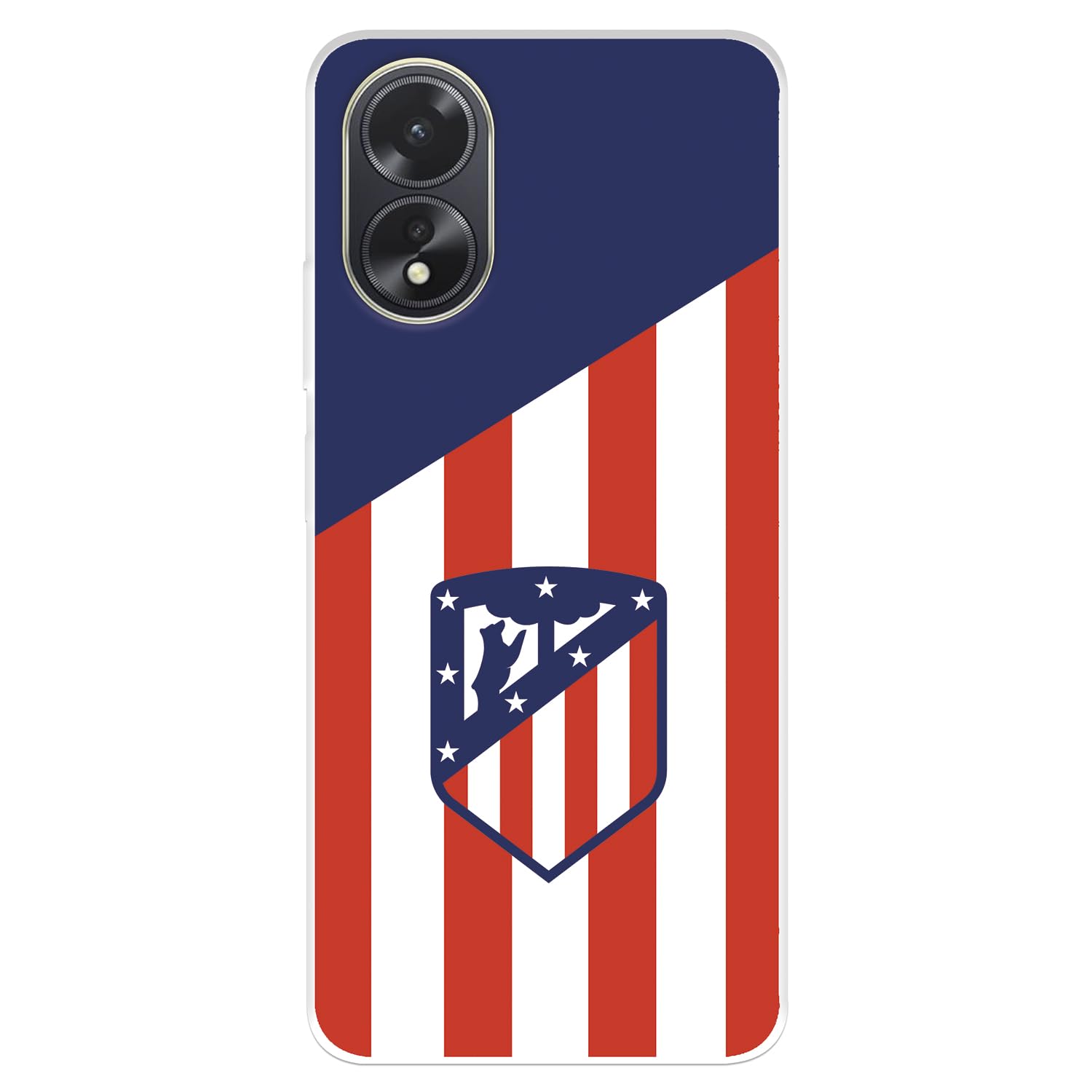 Custodia Per OPPO A38/A18 Con Scudetto Atletico Madrid – Silicone Trasparente, Flessibile, Licenza Ufficiale