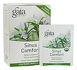 Gaia Herbs Sinus Comfort Herbal Tea - Supports Sinus Wellness with Eucalyptus Essential Oil, USDA Organic Holy Basil (Tulsi) and Green Tea, 16 Tea Bags