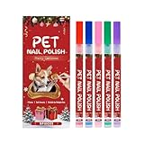 Paw Glam Kit – Hundesicherer Nagellack für Haustier-Styling, 5-teilig, wasserdicht, schnell trocknend, Set mit festlichen Farben für Kätzchen, kleine und große Rassen, Fellpflege, Urlaub und