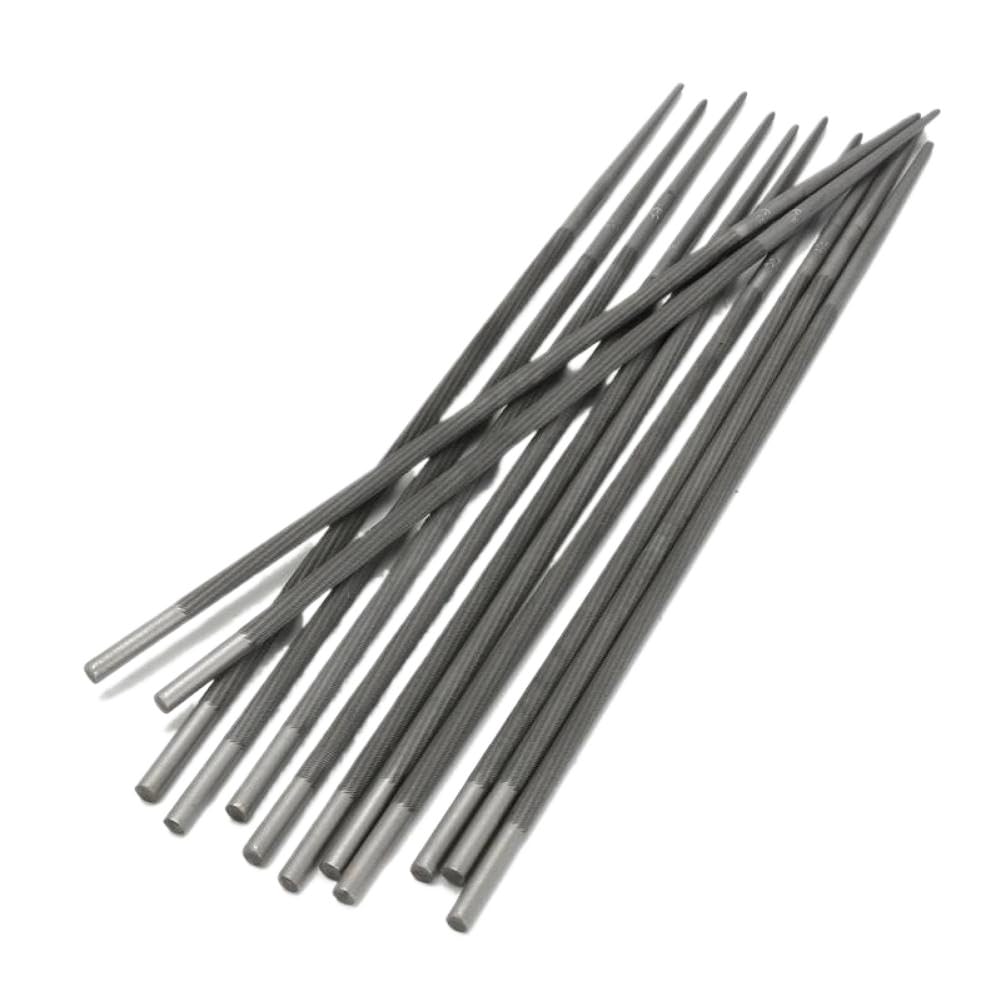 Limes rondes pour tronçonneuse, 12 pièces, 5, 5mm, 7, 32 pouces, pour affûter l'affûteuse de tronçonneuse, Compatible avec