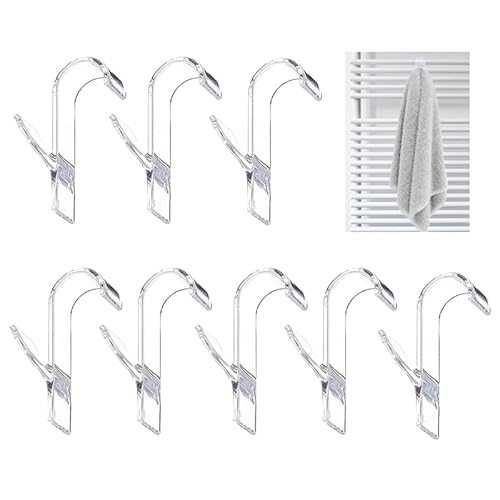 NOLACE 8 Pièces Crochet Seche Serviette Salle de Bain Crochet Sèche Serviette Crochets Radiateur Seches Serviettes Crochets Radiateur Seches Serviettes pour Tous les Radiateurs Standards (transparent