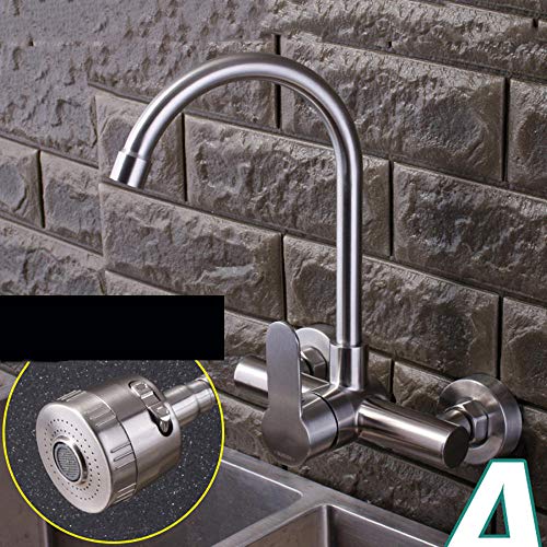 Robinet eau chaude froide mural en inox 304 multifonction pour évier et buanderie