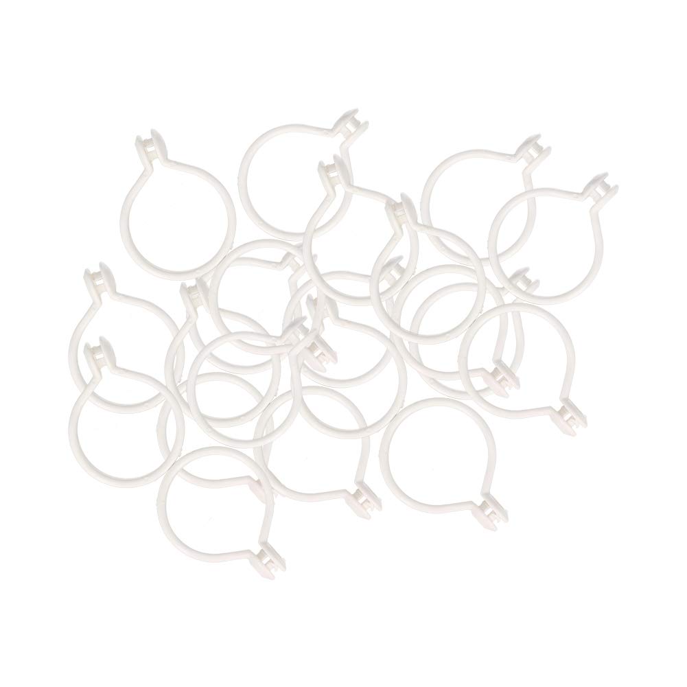 MroMax 6Pcs 10Pcs 12Pcs 20Pcs 24Pcs 30Pcs 50Pcs 100Pcs White 35mm Inner Hole Diameter Plastic Curtain Drape Sliding Eyelet Rings
