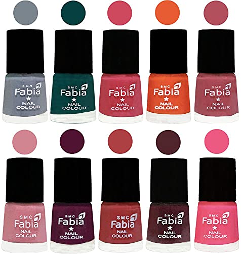 Image of ALL IN ONE (PACK OF 10), Long Lasting Glossy Nail Polish, 6 ml Each, All Vibrant Colours,02085