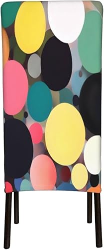 Miniatura 3 de KadUe Pintura abstracta de círculos estiramiento fundas para silla de comedor, universal, extraíble, lavable, antipolvo, protector para silla de