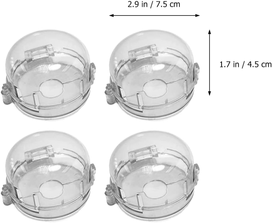 SOLUSTRE 4pcs Gas Knob Cover Kitchen Stove Safety Guard for Childproofing Easy to Clean Prevent Accidental Gas Activation Compatible Hobs and Ovens