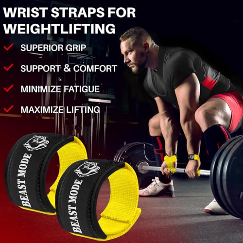 TECEUM Lifting Straps for Weightlifting Gym Strength Training - Wrist Straps with Neoprene Padded Cotton - Men & Women – Ideal for Powerlifting, Bodybuilding & Deadlifts - Image 3