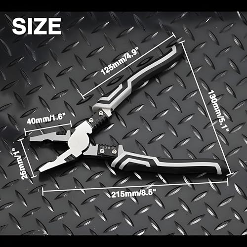 Image of 5 in 1 Multipurpose Lineman Plier /Cutting Plier with Gripping, Wrench, Wire Cutter, Crimping Tool & Wire Stripper Fuction (Chrome Vanadium Forged Steel, Silver)