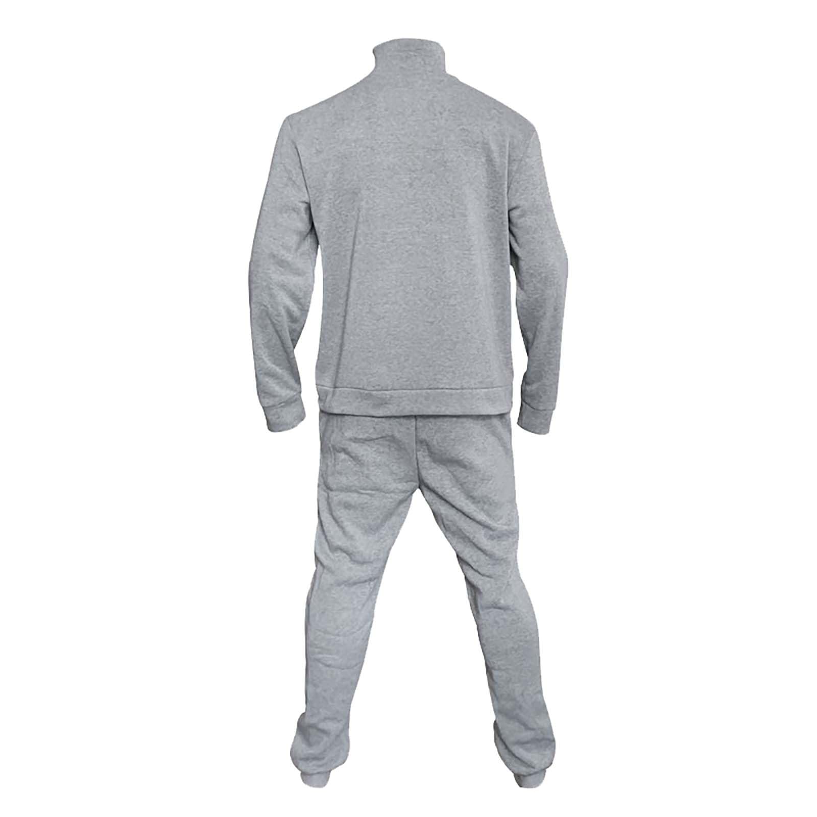 Męski dres treningowy z zamkiem do połowy, 2-częściowy, bluza i joggery, beżowa odzież domowa z wysokim dekoltem, strój dla mężczyzn, miękka bawełniana odzież sportowa, dopasowany krój, wygodny dres