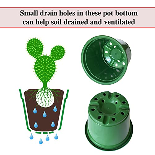 Image of Kuber Industries Durable Plastic Flower Pot|Gamla with Drain Holes for Indoor Home Decor & Outdoor Balcony,Garden,6 inchx5 inch,Pack of 5 (Green)