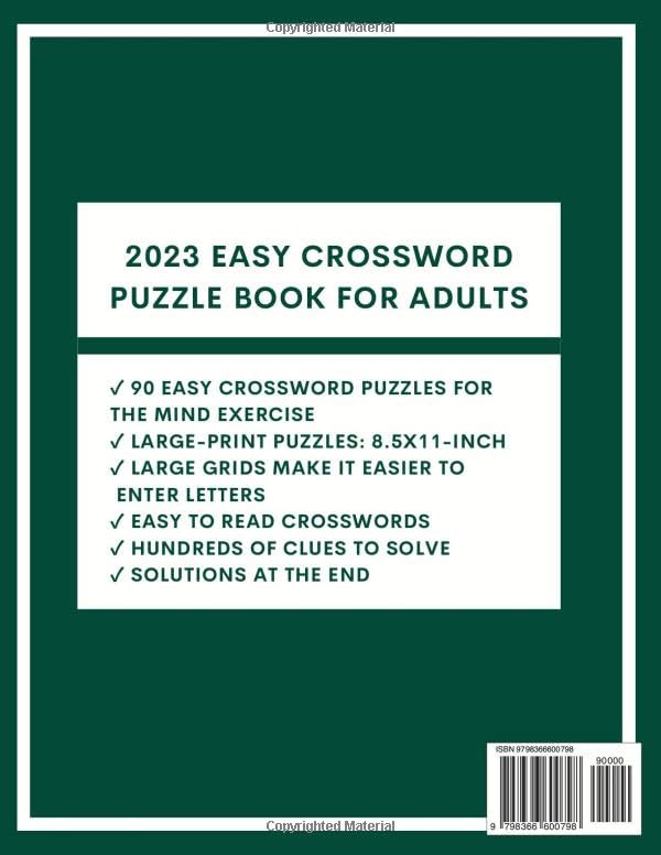 Miniatura 2 de 2023 New Easy Crossword Puzzles For Adults Large Print Easy Crossword Puzzle Books For Adults, Crossword Puzzles For Seniors, Crossword Puzzle Books