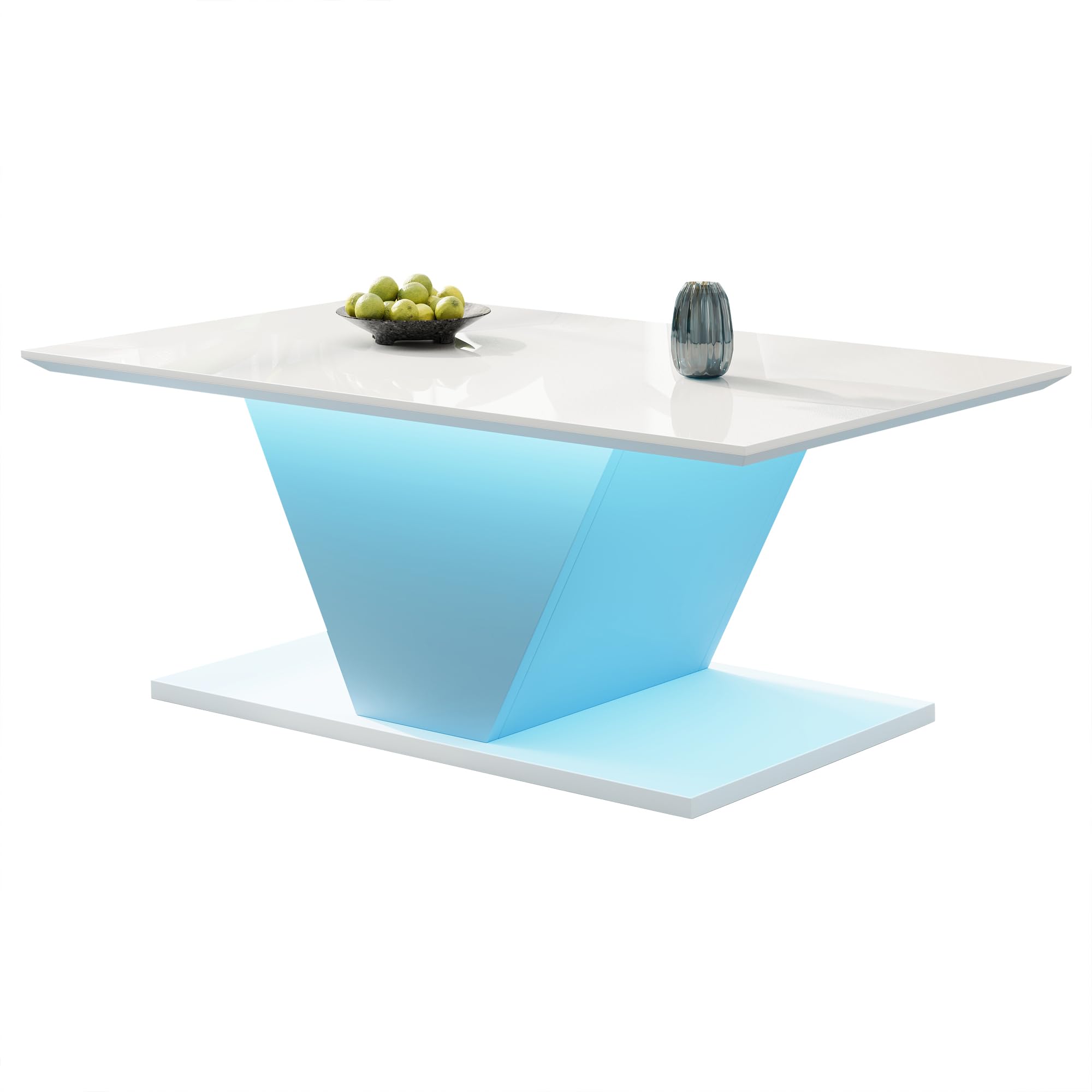 Mesa de centro con luces LED controladas por App y capacidad de carga de 30 kg
