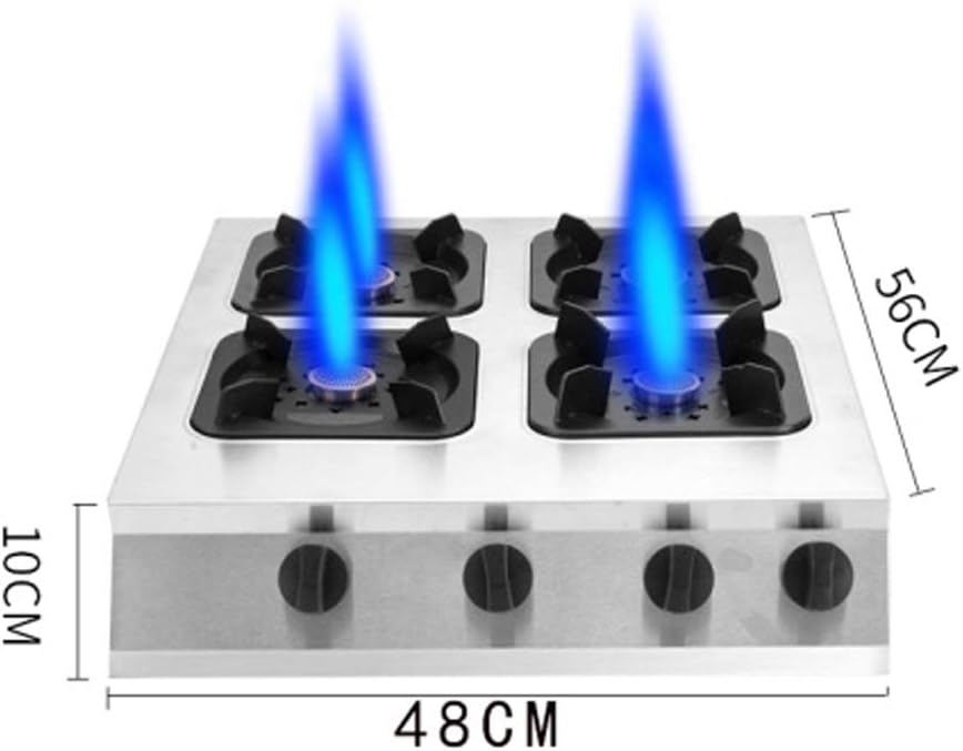 Commercial Stainless Steel Pot Stove, 3/4/6/8 Gas Range, Energy Saving Liquefied Gas/Natural Gas Stove(Natural Gas 6 heads) (Liquefied Gas 4 heads (B))