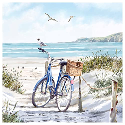 20 servilletas para bicicleta con cesta en la playa, decoración de mesa, decoupage, técnica de...