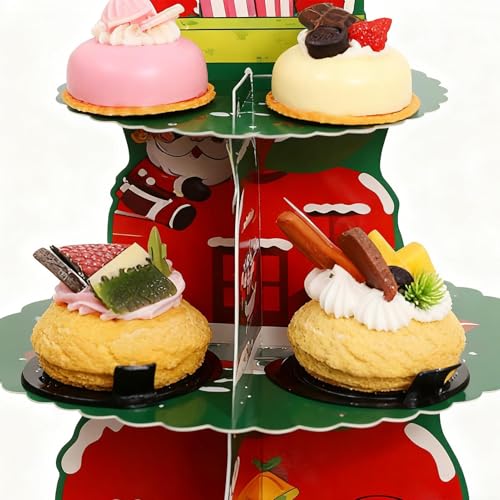 Support à cupcakes de Noël à 3 niveaux anti-encombrement - 7
