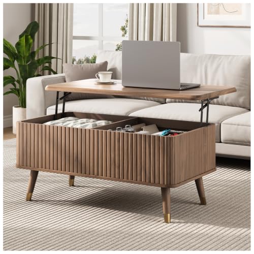 Image of JOINICE 38 inch Lift Top Coffee Table with Storage for Living Room,Walnut