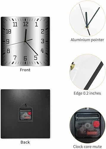 Miniatura 2 de Reloj de pared de madera blanco y negro degradado, silencioso, sin tictac, simple, abstracto, a rayas, estilo granja, cuadrado, funciona con pilas,