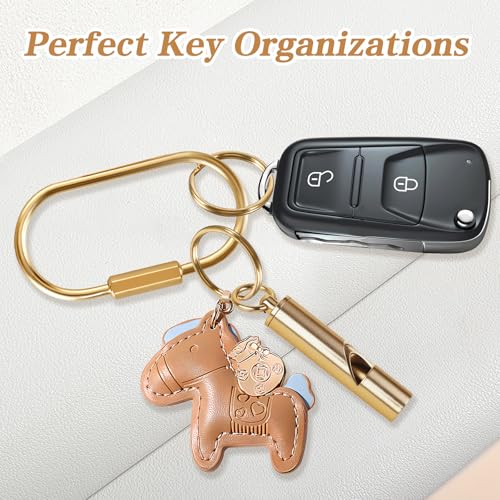 Image of Muitcdo Brass Key Rings Bulk, Key Chain Organizer Holder for Men Women with Secure Screw Locking