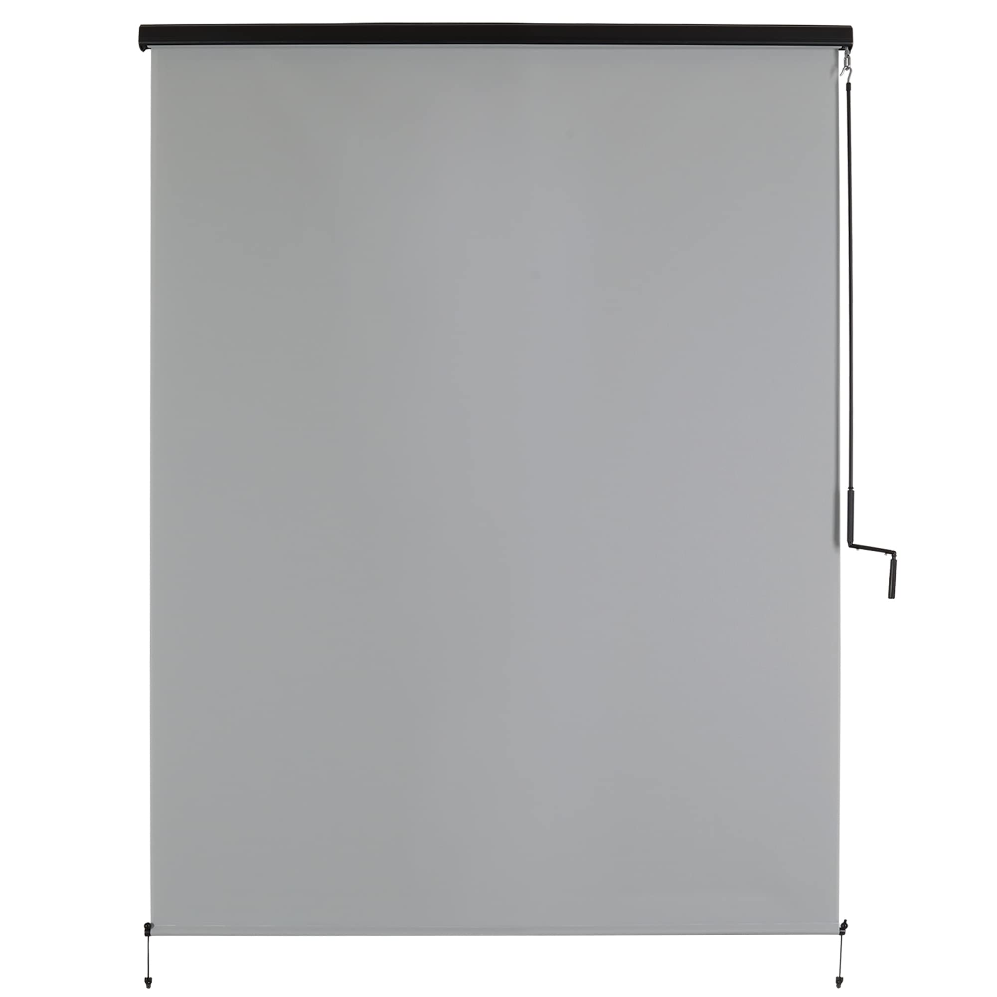 ZOKSUN Outdoor Roller Shade 6'Wx8'H Gray Cordless 450GSM Patio Roller Blinds Shades Roll Up, Exterior Roller Shade to Block Sun, Waterproof Outdoor Blinds Roll Up for Gazebo Porch, Deck, Pergola