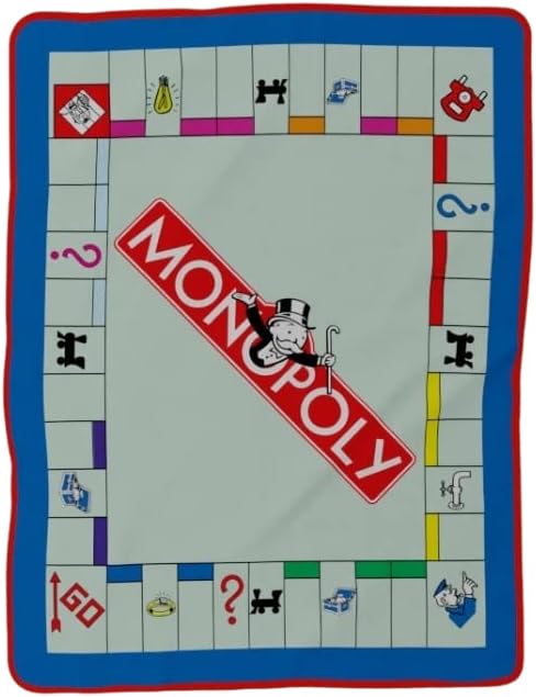 Franco Hasbro Games Monopoly Bedding Super Soft Micro Raschel Throw, 46 in x 60 in, (Official Licensed Product) Collectibles