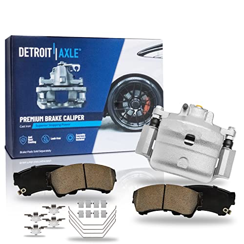 Image of Detroit Axle - Front Brake Kit for Ford Fusion Lincoln MKZ Zephyr Mazda 6 Mercury Milan Passenger Side Disc Brake Caliper w /Bracket Ceramic Brakes Pads 2006 2007 2008 2009 2010 2011 2012 Replacement