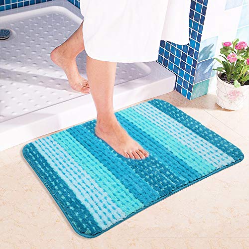 HiiARug Indoor Doormat Welcome Mats for Home Entrance Entryway Rug Ombre Blue Door Mats Indoor Machine Washable Decorative Non-Slip Floor Mat Kitchen Entryway Laundry Room (Blue Gradient) - Thumbnail 2