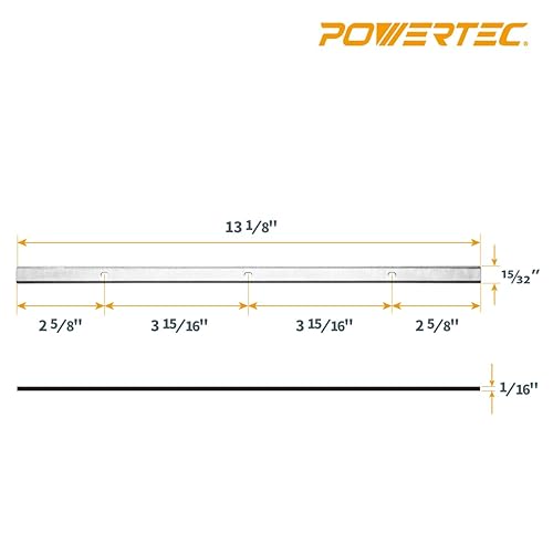 Vista 4 de POWERTEC Cuchillas cepilladoras de 13 pulgadas para Delta 22-580, 22-555, Grizzly G0689, Craftsman 21743, POWERTEC PL1300, Steel City 40100