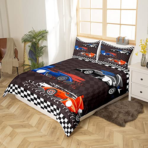 Housse de couette voiture de course King Size en microfibre pour lit double