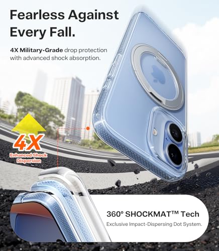 Image of TORRAS for iPhone 17 Case 360 Magnetic Durable Stand O3 Fitness Series, [Fit for MagSafe] [360 Rotating Kickstand] 4X Mil-Grade Shockproof, Camera Control Button, Slim, Crystal Clear