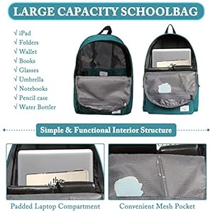 Kasqoschoolbackpack156inchclassiclightweightwaterresistantbackpackformenwomenteensgirlsboyskidstoschoolcollegetravelworkgreen Urban Country Home Decor Kasqo school backpack 156 inch classic lightweight water resistant backpack for men women teens girls boys kids to school college travel work green urban country home decor