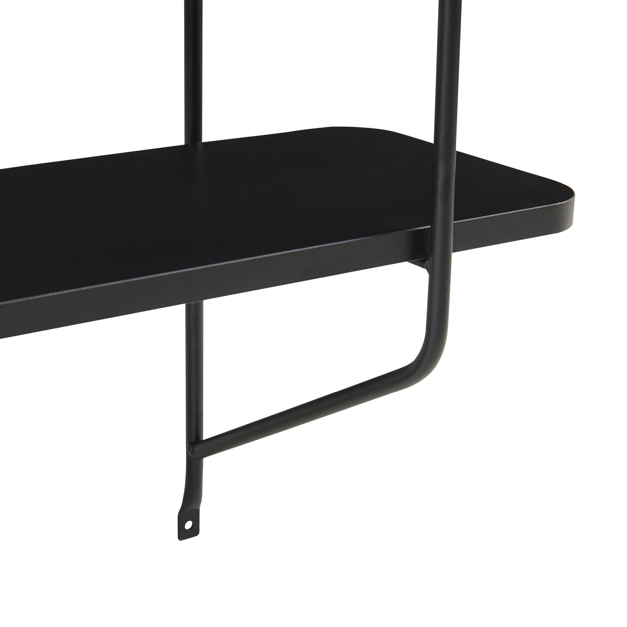[en.casa] Scaffale da Parete a 3 Ripiani Scaffale Pensile Mensola da Muro Salvaspazio 100 x 80 x 21 cm per Soggiorno Cucina Bagno Ufficio - Nero