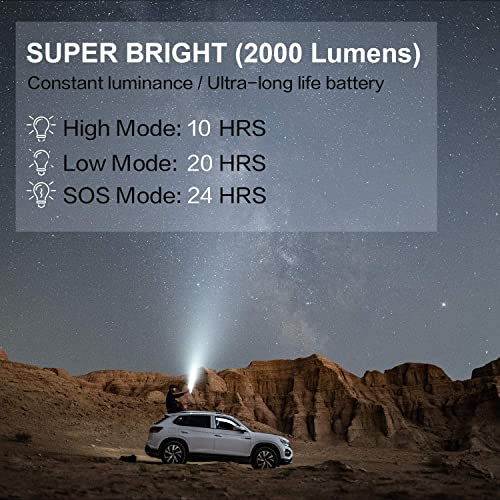 Buysight Rechargeable Spotlight Flashlight, Hand Held Spotlight 120000 Lumens Waterproof Flashlight Hunting Lamp With Red Filter(Normal) #TOP1