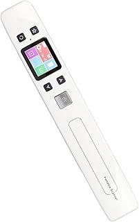 Vbestlife Portable Handheld Scanner, Document Wand Scanner, JPEG PDF A4 Size 300 600 1050DPI Monochromatic Color Mode Document Scanner for Photo Script Document(White)