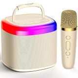 JYX Karaoke Maschine für Kinder & Erwachsene, Mini Karaoke Anlage mit Mikrofonen, Bluetooth Karaoke Lautsprecher für Heimparty, Geschenk für Brithday, Weihnachten, Spielzeug für Mädchen und Jungen