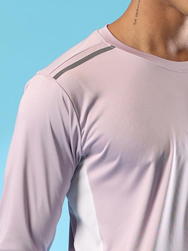 Image of CHKOKKO Gym T Shirts for Men Workout Solid Quick Dry Sports Men T-Shirts Breathable Lightweight Full Sleeve Regular Fit Round Neck Running Stylish Tshirt for man