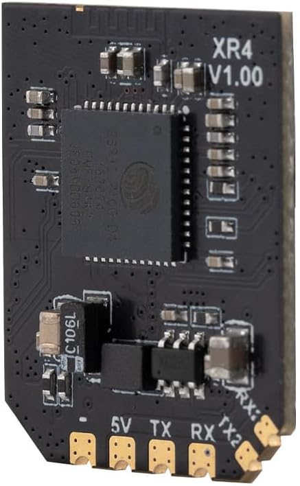Side view of the Radiomaster XR4 receiver board showing model number