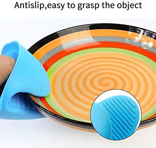 2 Pack Silicone Pot HolderHeat-Resistence Gloves Pot Holder GripUse for Kitchen,Cooking,Baking,Blue