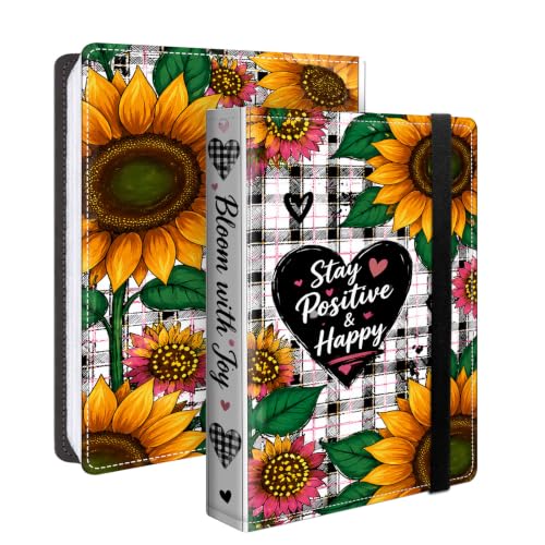 Image of Photo Album 4x6 120 Pockets Sunflower Plaid Pattern