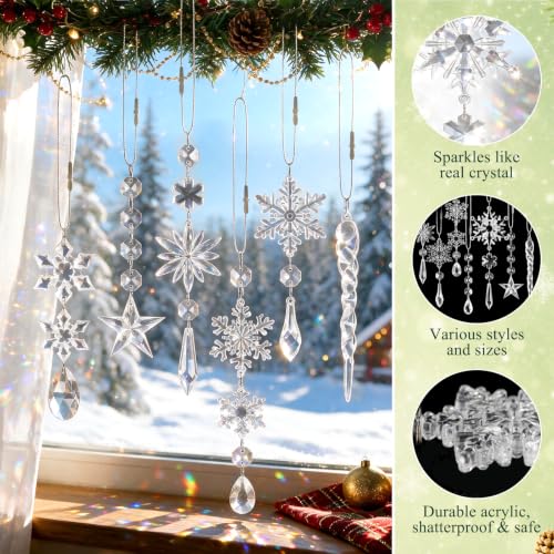 Image of Crystal Ornaments for Christmas Tree Winter Wonderland Decorations