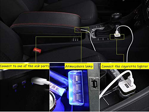 Bracciolo Auto Compatibile con Peugeot 2008 (2008-2019) - Poggia braccio per Auto in Pelle Nera con Posacenere, Vano Portaoggetti e Prolunga USB